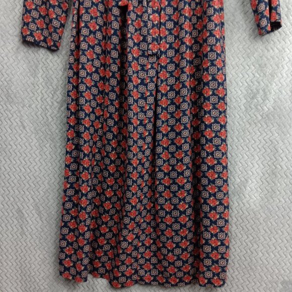 JONATHAN MARTIN Women's Navy Floral Button Front Cottagecore Midi Dress Size 12 - Picture 7 of 8
